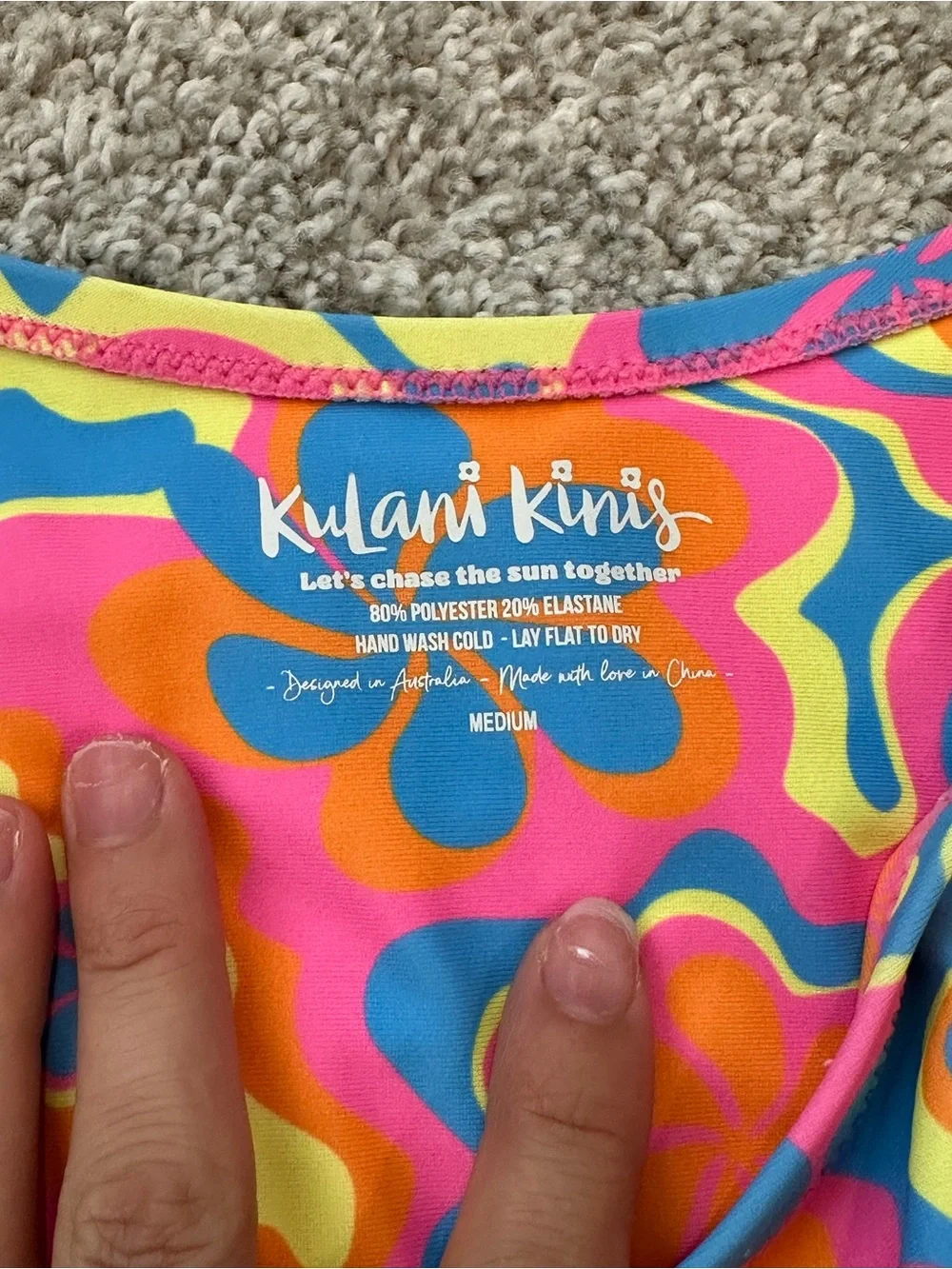 Kulani Kinis Floral Tie-Front Bikini in Pink, Yellow & Blue